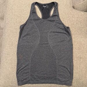 ZYIA Active Gray Heathered Copper Charged Seamless Racerback Tank - L